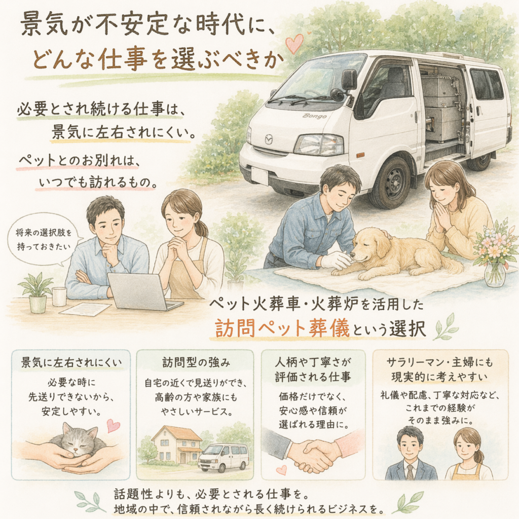 ペット火葬車による葬儀は不景気に強い